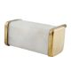 White Rectangle Stone Gold Cabinet Knobs